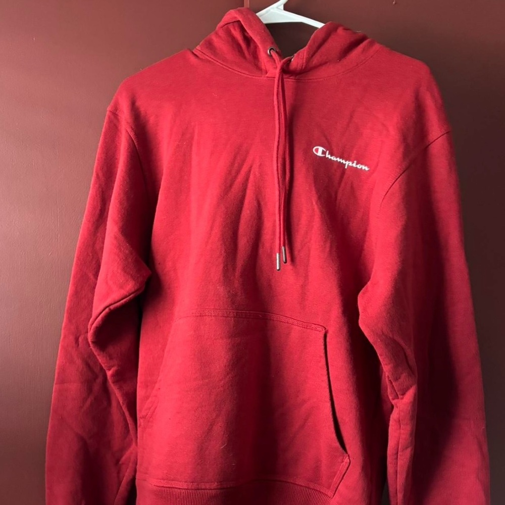 Champion Red Pullover Hoodie Sweater